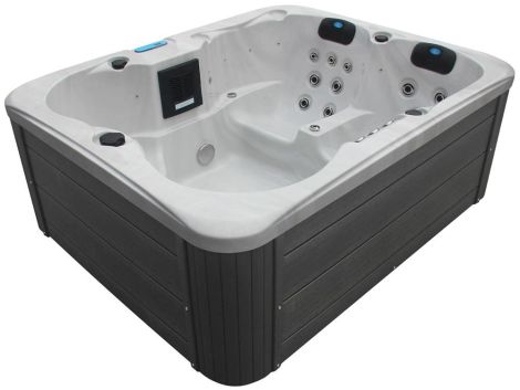 Whirlpool Atlanta Wanne Silver Marble Außenverkleidung schwarz