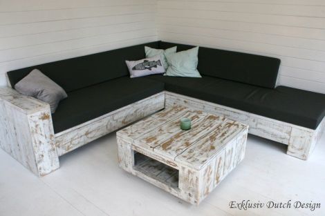 Shabby Chic Möbel: Bauholz Couchtisch