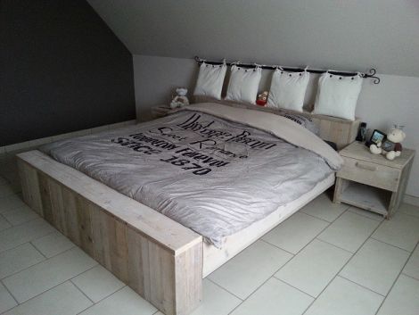 Bauholz Möbel - Bett Flensburg Doppelbett (Unbehandelt)