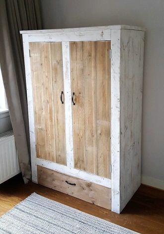 Bauholz Schrank Naumburg Shabby Chic Design