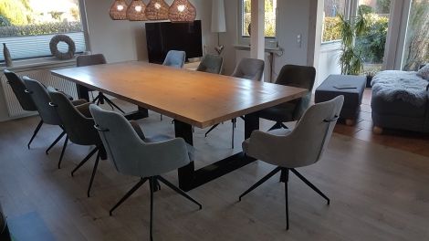 Bauholz Konferenztisch XXL Hamburg U gestell