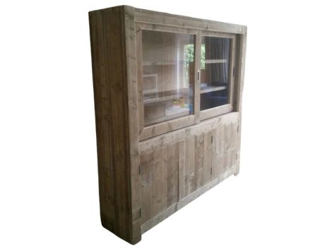 Bauholz Vitrine Füssen mit Lack