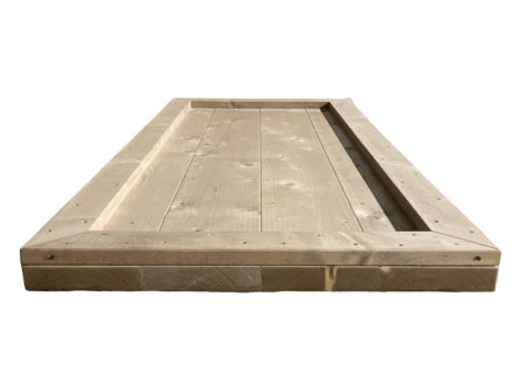 Bauholz Tischplatte Gehrung mit Lack