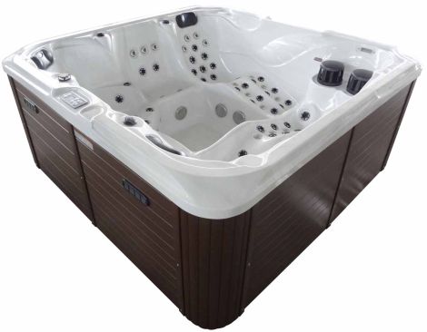 Whirlpool Dallas Wanne Silver White Marble, Außenverkleidung Coffee