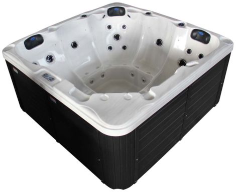 Whirlpool Denver Wanne Silver White Marble, Außenverkleidung Black 